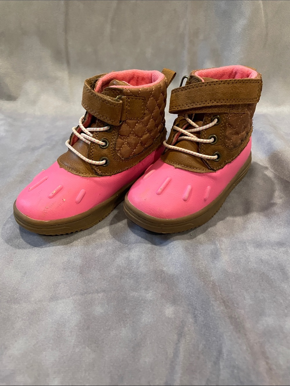Carter’s Waterproof Brown and Pink Quilted Winter Boots